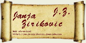 Janja Ziriković vizit kartica